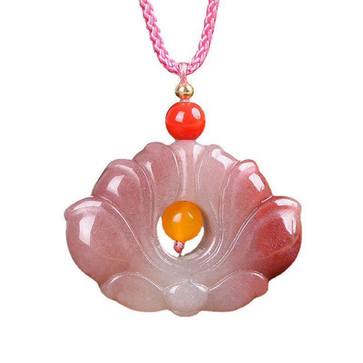 Anhänger Kette Jade Lotus Blume – Wohlstand