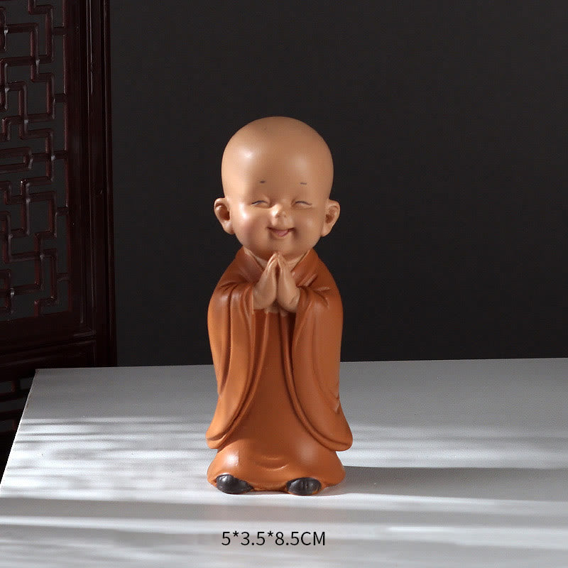 Kleiner Buddha Figur Mönch Harz Stehender Mönch