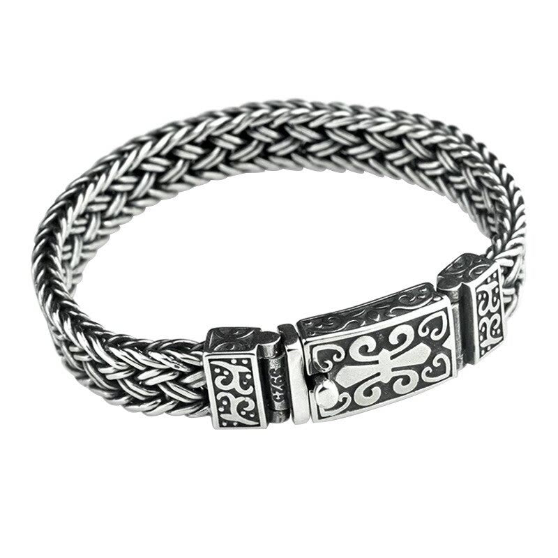 Silbernes geflochtenes Armband – Heilung Harmonie elegantes Design