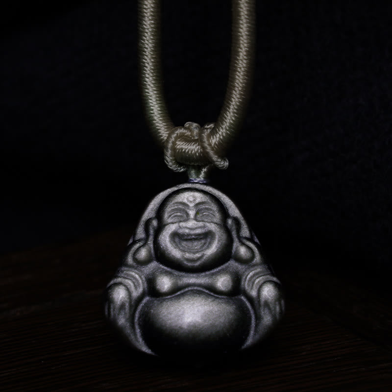 Kette Buddha Anhänger Stein Glück Schutz