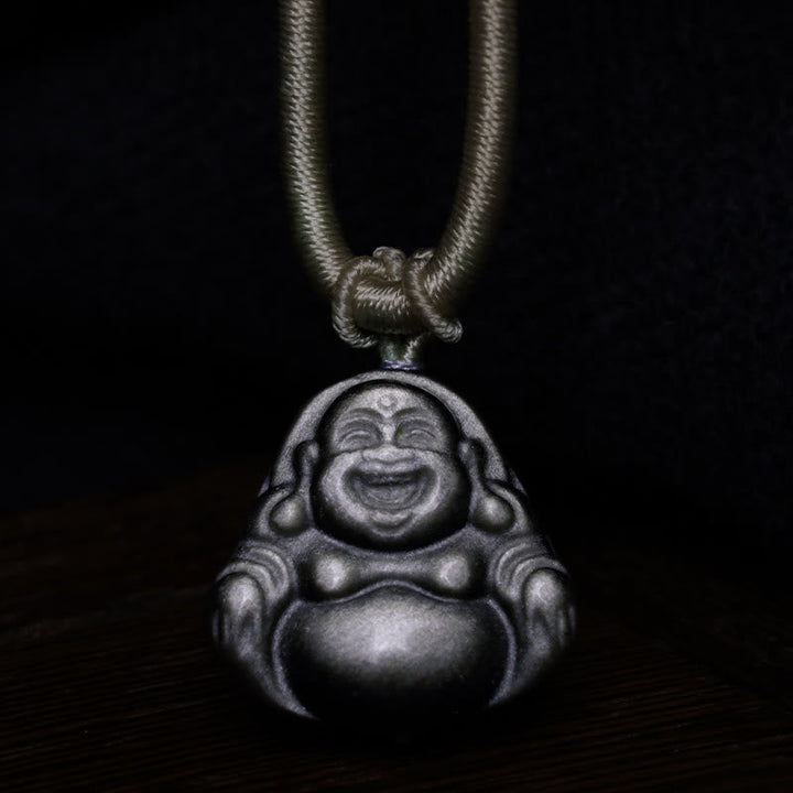 Kette Buddha Anhänger Stein Glück Schutz