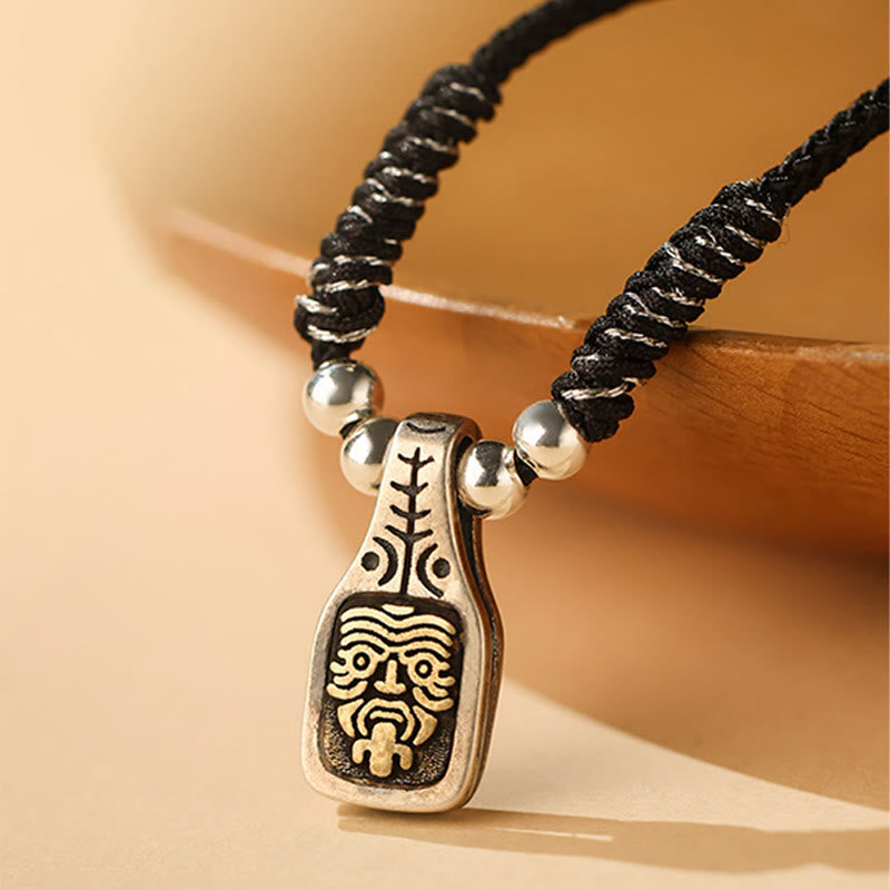 Kette Sterling-Silber Anhänger Talisman Schutz geflochten