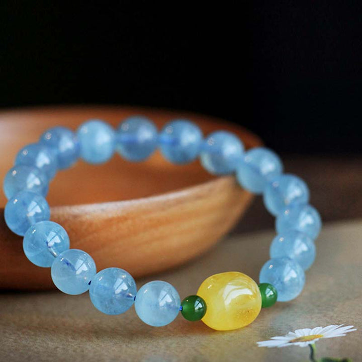 Armband Aquamarin – Heilung & Energie mit gelbem Citrin Stein