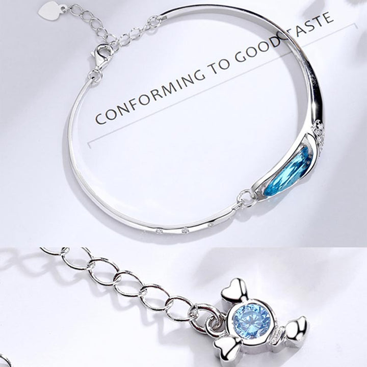Armband 925 Silber Tierkreiszeichen blauer Kristall Schmuck Produktfoto