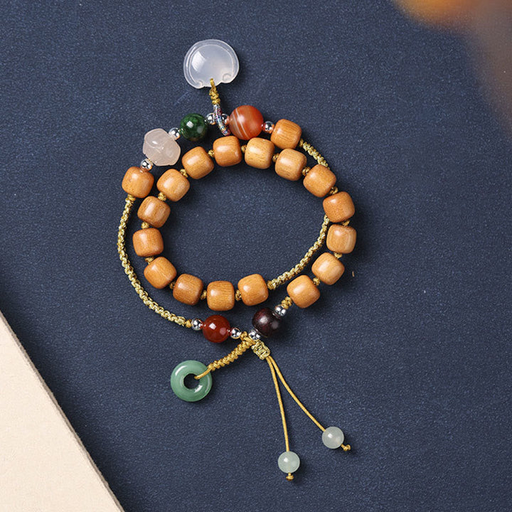 Armband Sandelholz – Frieden & Energie mit Jade und Quarz Perlen