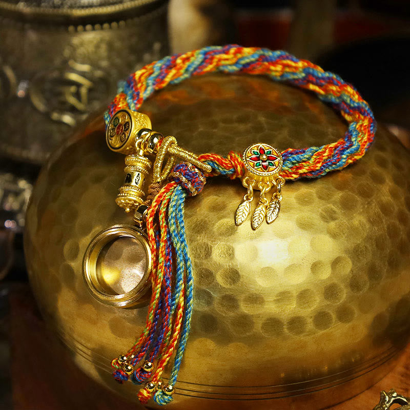 Armband Om Mani Padme Hum - Reinkarnation & Glücksknoten
