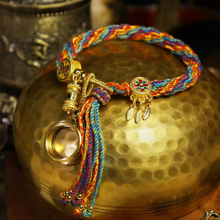 Armband Om Mani Padme Hum - Reinkarnation & Glücksknoten