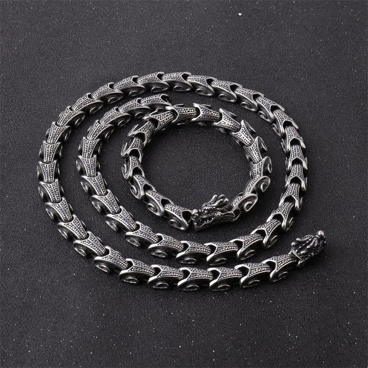 Anhänger Kette Titanium Drachen Schutz silber