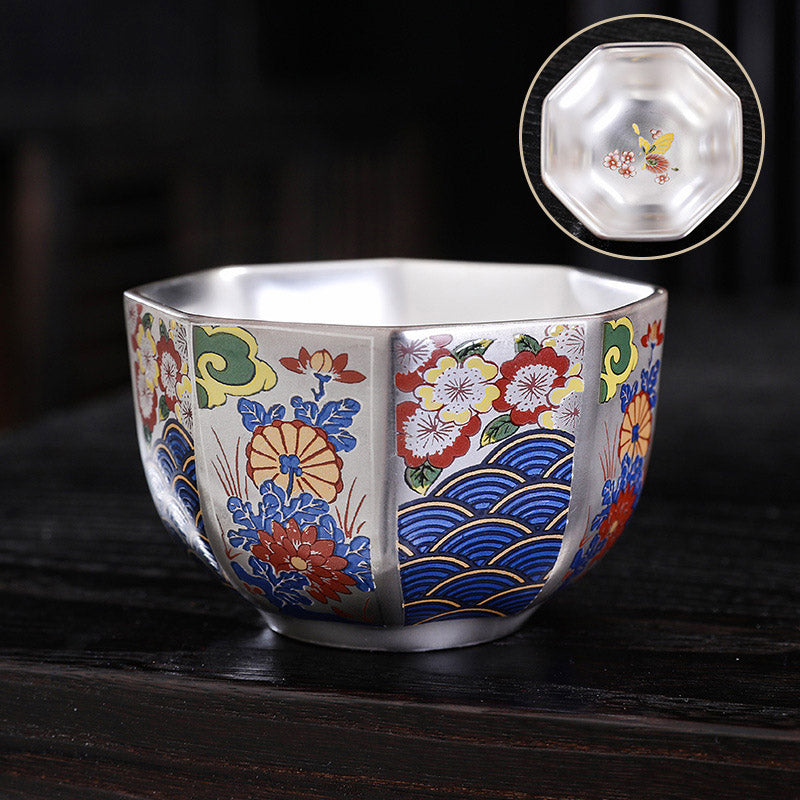 Teetasse Chinesisch Chrysantheme Keramik Kung Fu Blumen 165ml