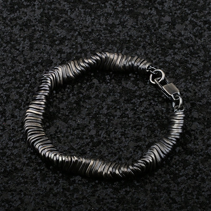Geflochtenes Silberarmband 925 mit Karabinerverschluss elegant dunkel
