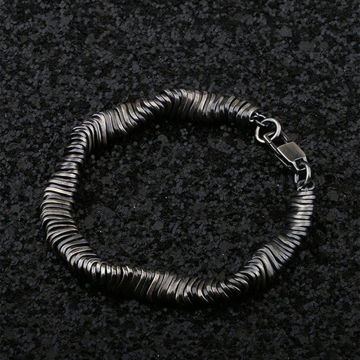 Geflochtenes Silberarmband 925 mit Karabinerverschluss elegant dunkel