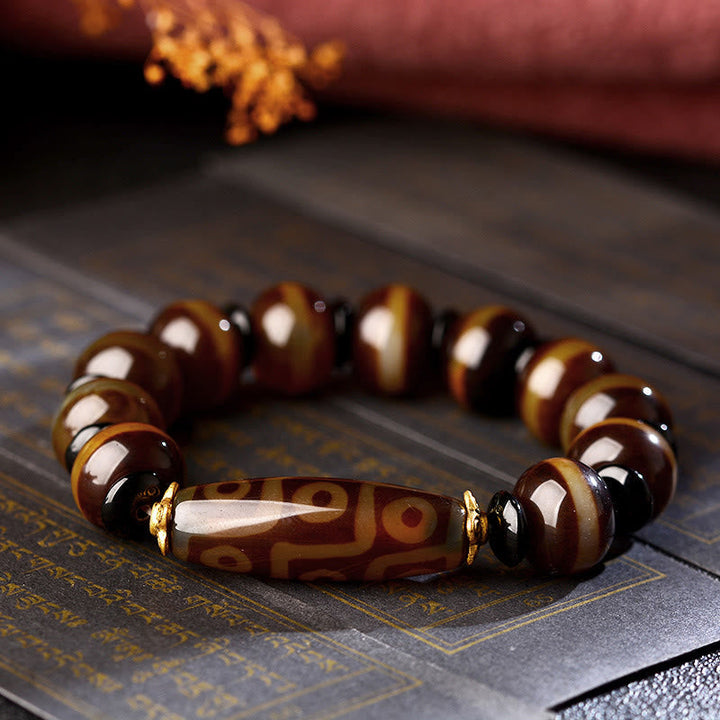 Armband Achat – Wohlstand & Segen braun poliert Naturstein elastisch