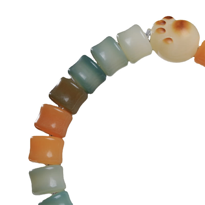 Bodhi Katze Armband mehrfarbige Perlen elastisches Naturstein Armband