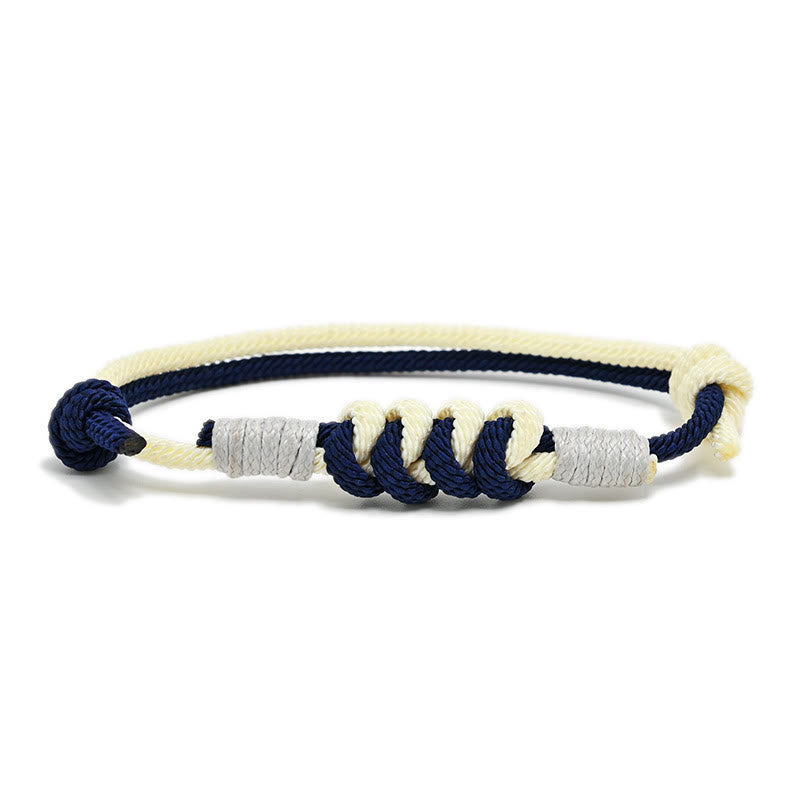 Armband Geflochten Knoten – Stärke Navy Creme Seil elegant