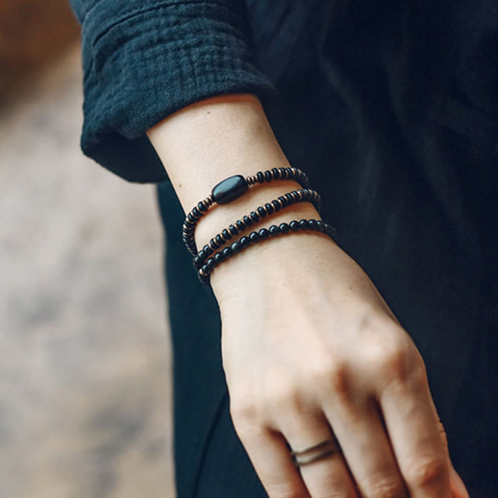 Armband Regenbogen Obsidian Ebenholz - Heilung