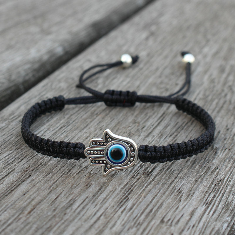 Schutzarmband Hamsa Symbol Evil Eye Schnur