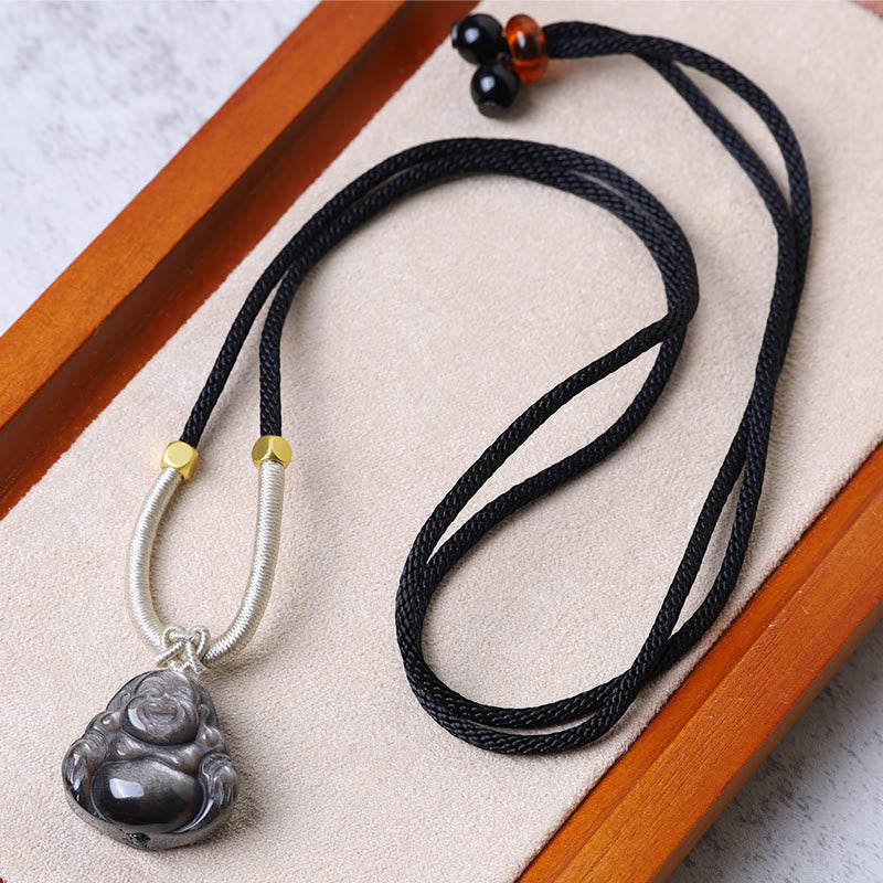 Kette Buddha Anhänger Natur Schutz Glück