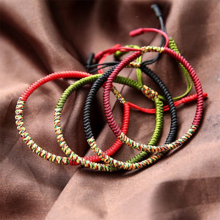 Bunte Armbänder – Glück & Stärke in Rot, Grün und Schwarz elastisch