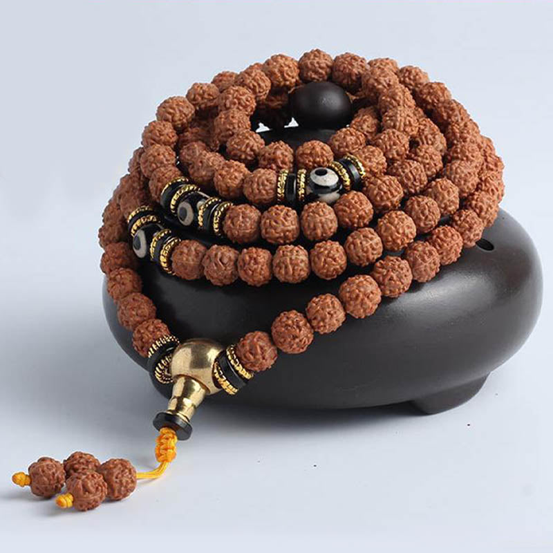 Mala Bodhi Glück Wohlstand Energie Rudraksha Perlen Armband Schmuck.
