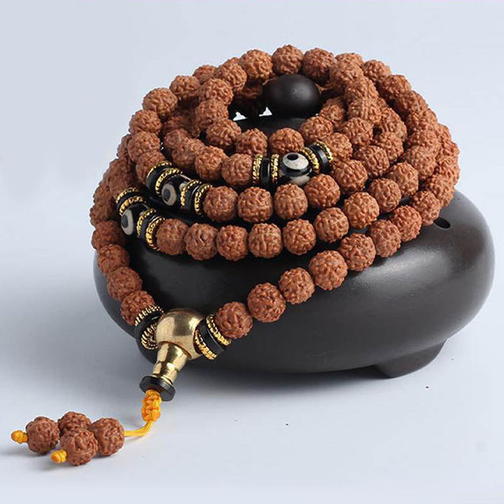Mala Bodhi Glück Wohlstand Energie Rudraksha Perlen Armband Schmuck.