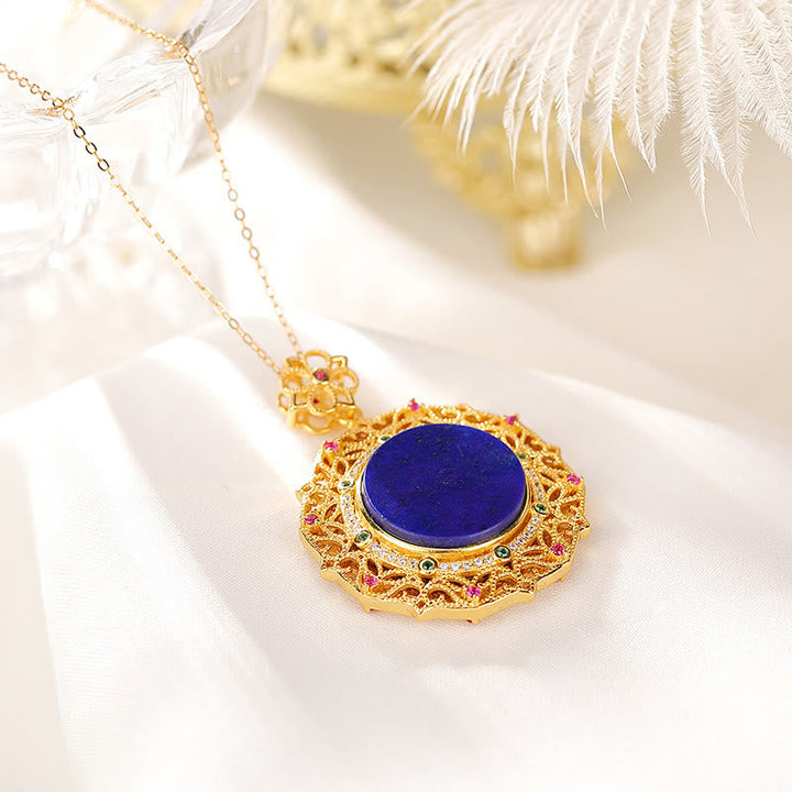 Lapislazuli Schmuck Buddha Segen elegant Filigran
