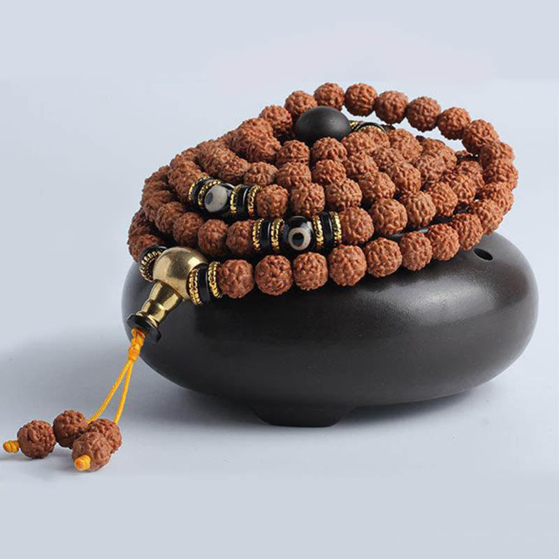 Mala Bodhi Glück Wohlstand Energie Rudraksha Perlen Armband Armreif.