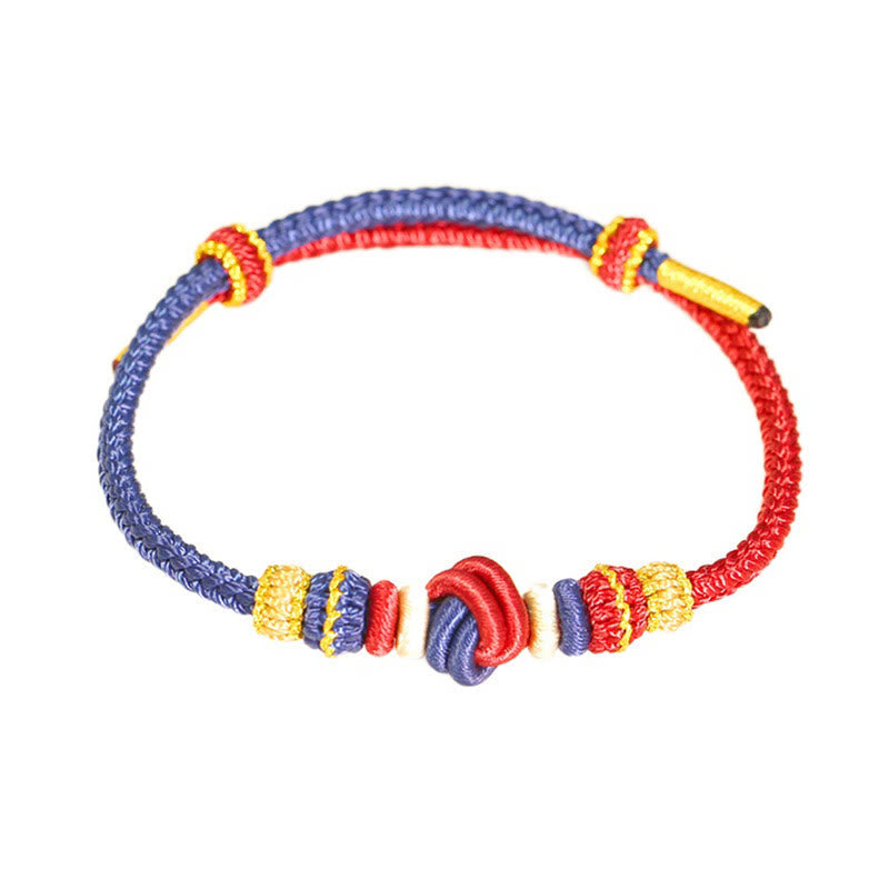 Armband – Glück & Frieden buntes Seil mit farbigen Perlen elastisch