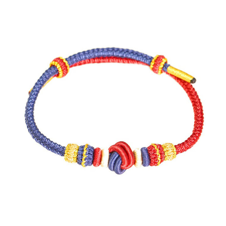 Armband – Glück & Frieden buntes Seil mit farbigen Perlen elastisch