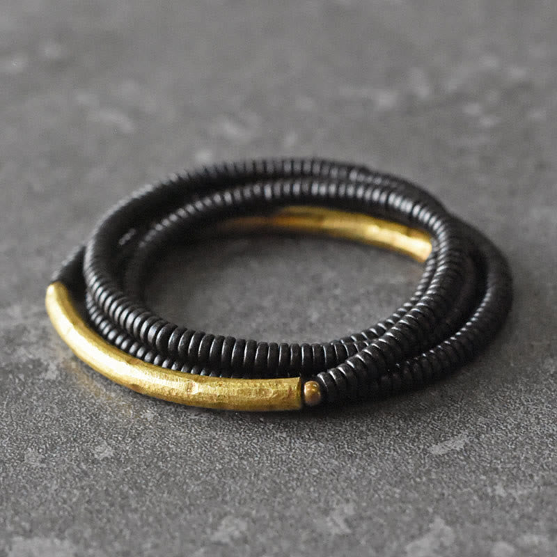 Armband Kupfer Ebenholz Balance schwarzes elastisches Perlenarmband elegant