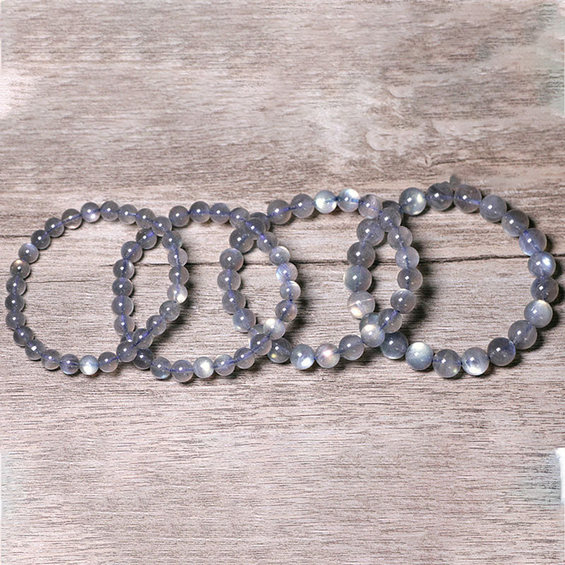 Vier Mondstein Armbänder Armband Mondstein Mond – Ruhe elastisch Naturstein