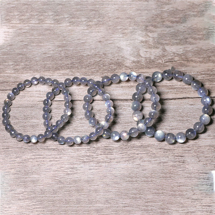 Vier Mondstein Armbänder Armband Mondstein Mond – Ruhe elastisch Naturstein