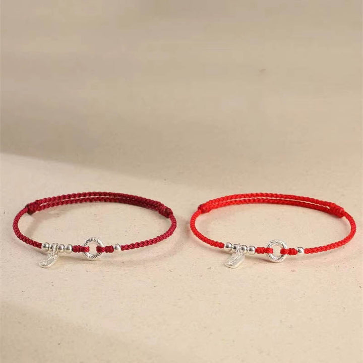 Rote Armbänder 925 Silber – Frieden elastisch Naturstein Handgelenk.