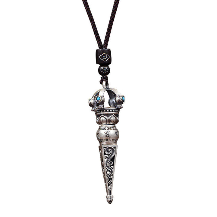 Kette Sterling Silber Dorje Vajra Anhänger mit blauen Steinen elegante Kette