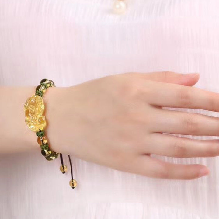 Armband Citrin Pixiu Wohlstand Schutz Naturstein
