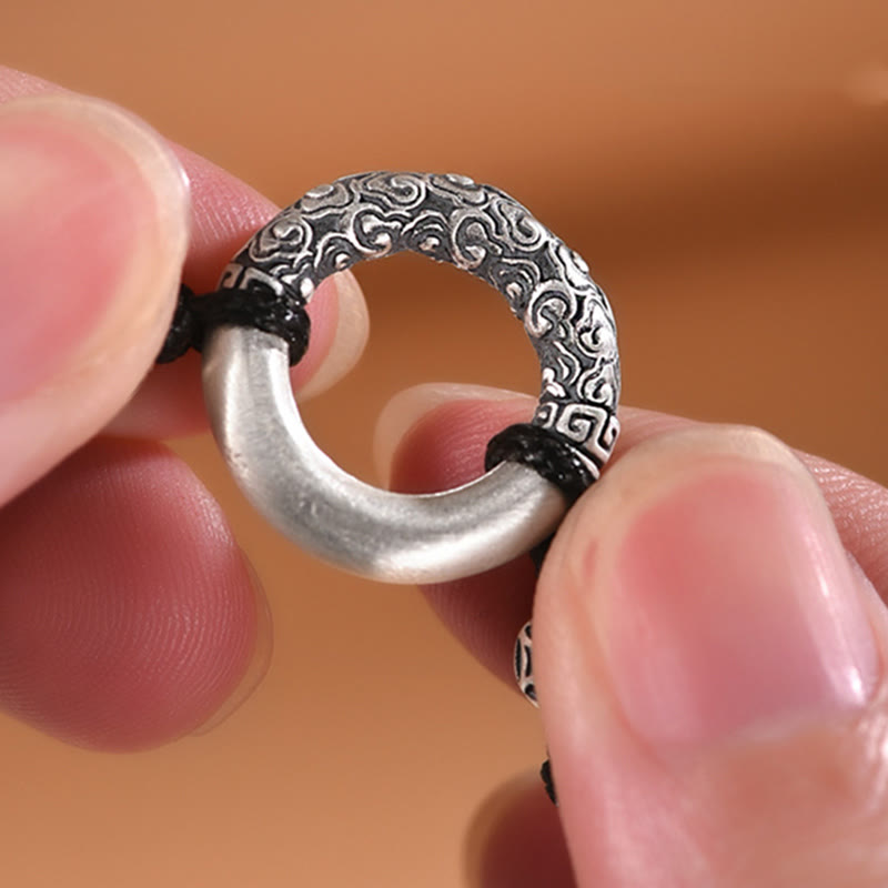 Armband 925 Silber Kupfer Fu-Zeichen Frieden Glück Hand getragen