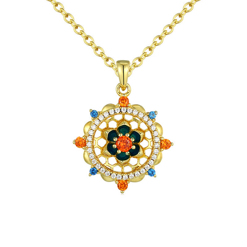 Zirkonia Lotus Anhänger Kristall Schmuck Kette