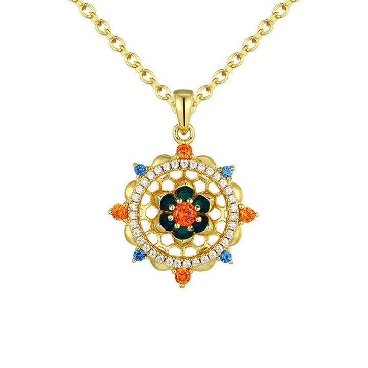 Zirkonia Lotus Anhänger Kristall Schmuck Kette