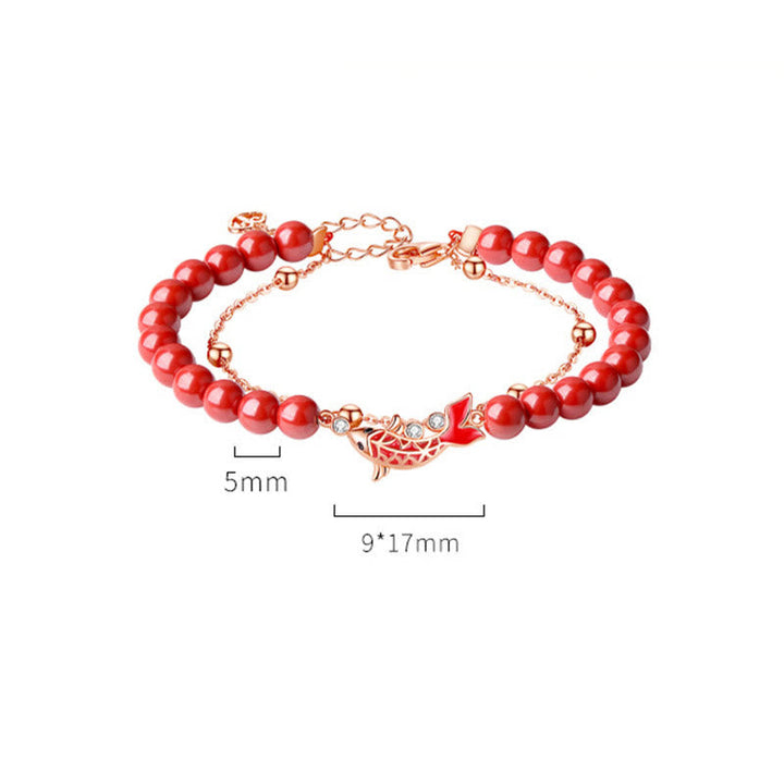Armband 925 Silber Zinnober Koi Fisch – Glück & Wohlstand