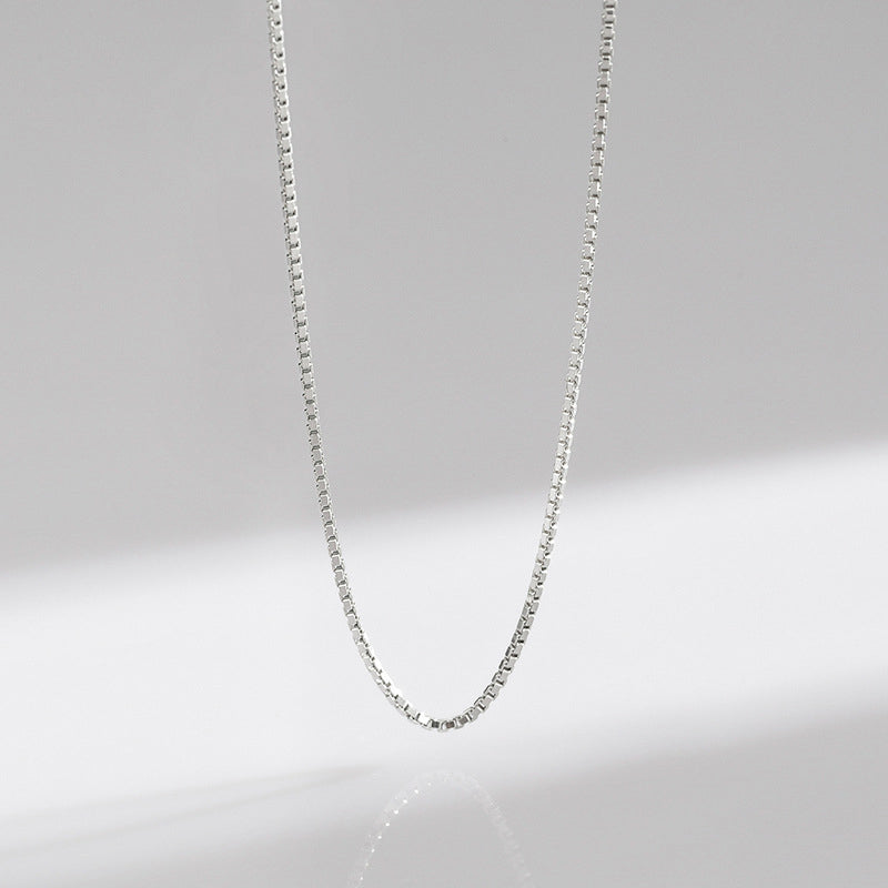 Kette 925er Silber Boxkette Sterlingsilber schlicht