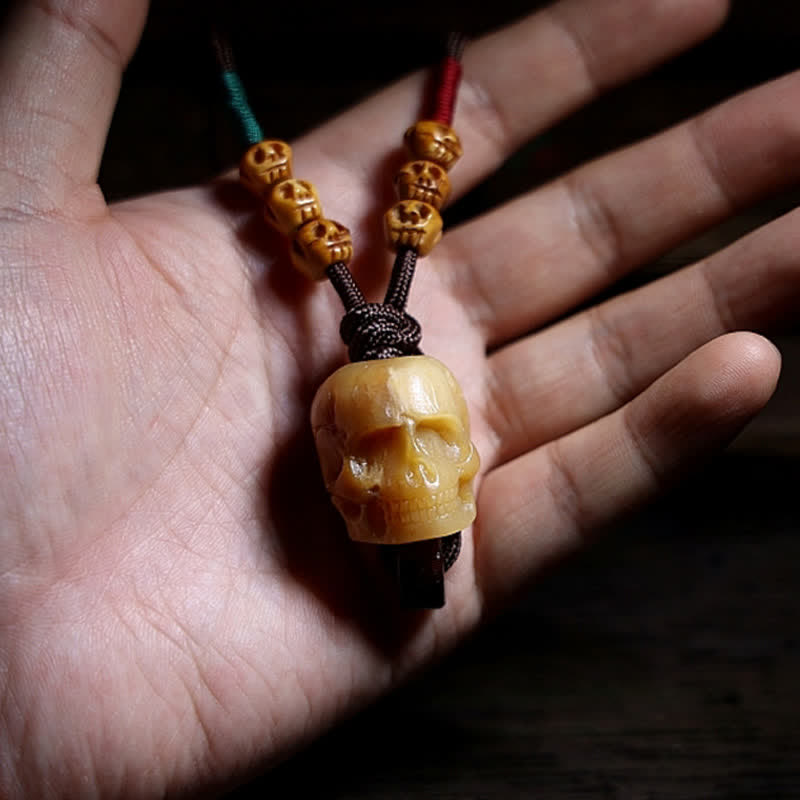 Kette Kamelknochen Totenkopf Tibet Schutz Anhänger