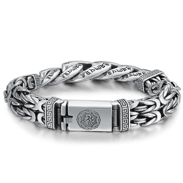 Silbernes Armband Om Mani Padme Hum Frieden Energie Handgelenk