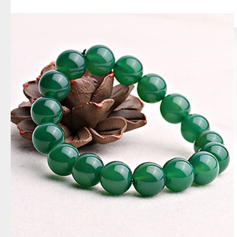 Armband Grün Agate mit glänzenden Perlen elastisch natürlich
