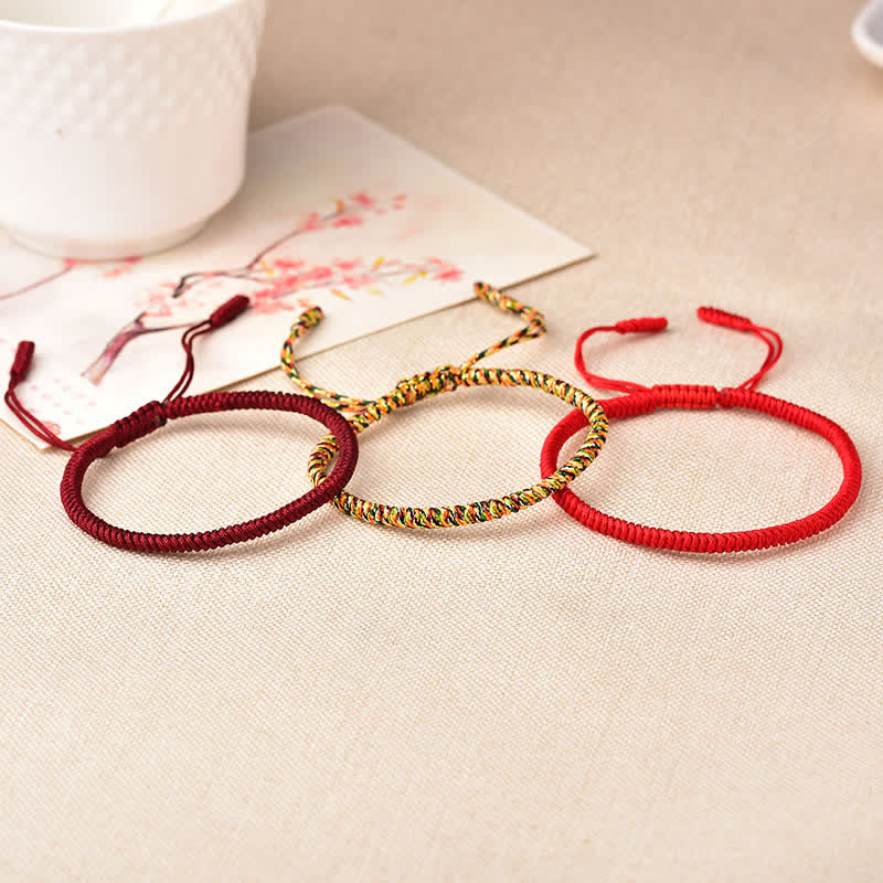 Armband Tibetisches Glücksband 3er Set Rot