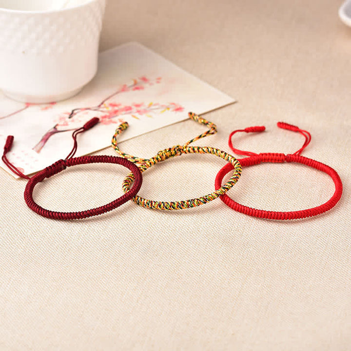 Armband Tibetisches Glücksband 3er Set Rot
