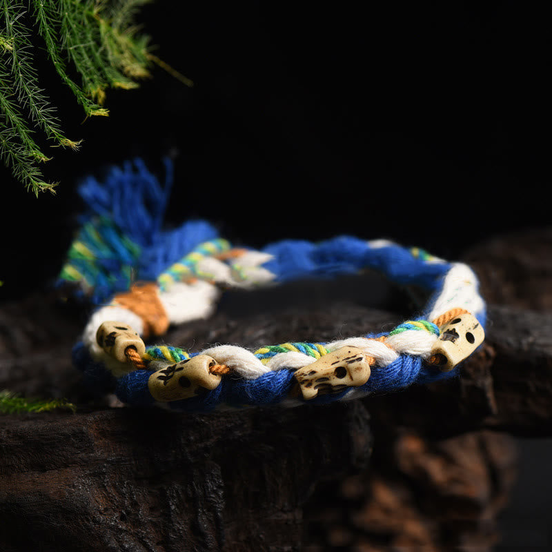 Armband – Glück & Wohlstand & Harmonie mit Perlen Blau Weiß Gold