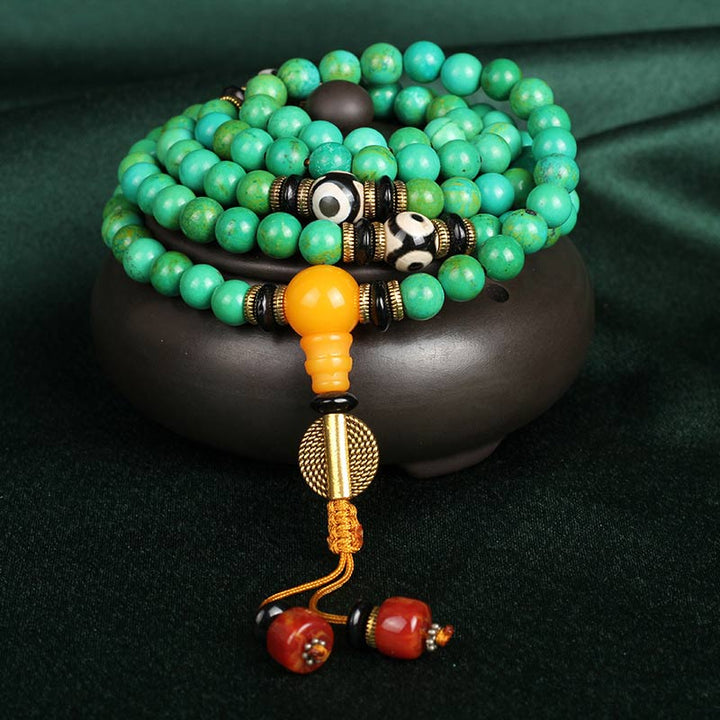 Mala Türkis – Balance grüne Perlen Armband Yoga Meditation Schmuck