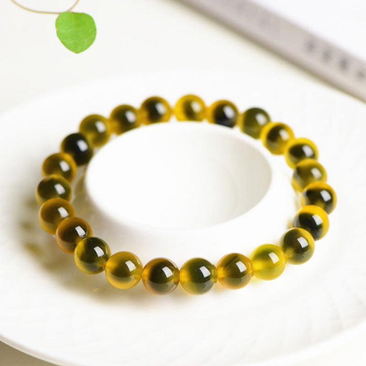 Armband Achat – Stärke & Harmonie grüner Naturstein elastisch glänzend