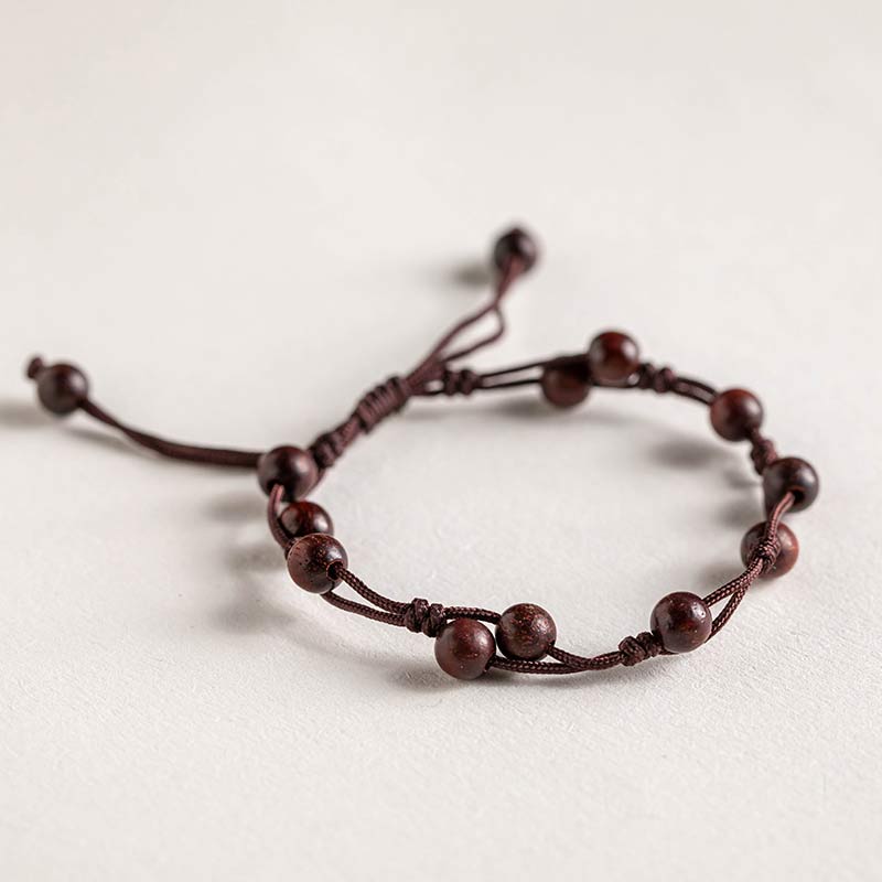 Armband Roter Achat Zinnober mit braunen Perlen Naturstein elastisch