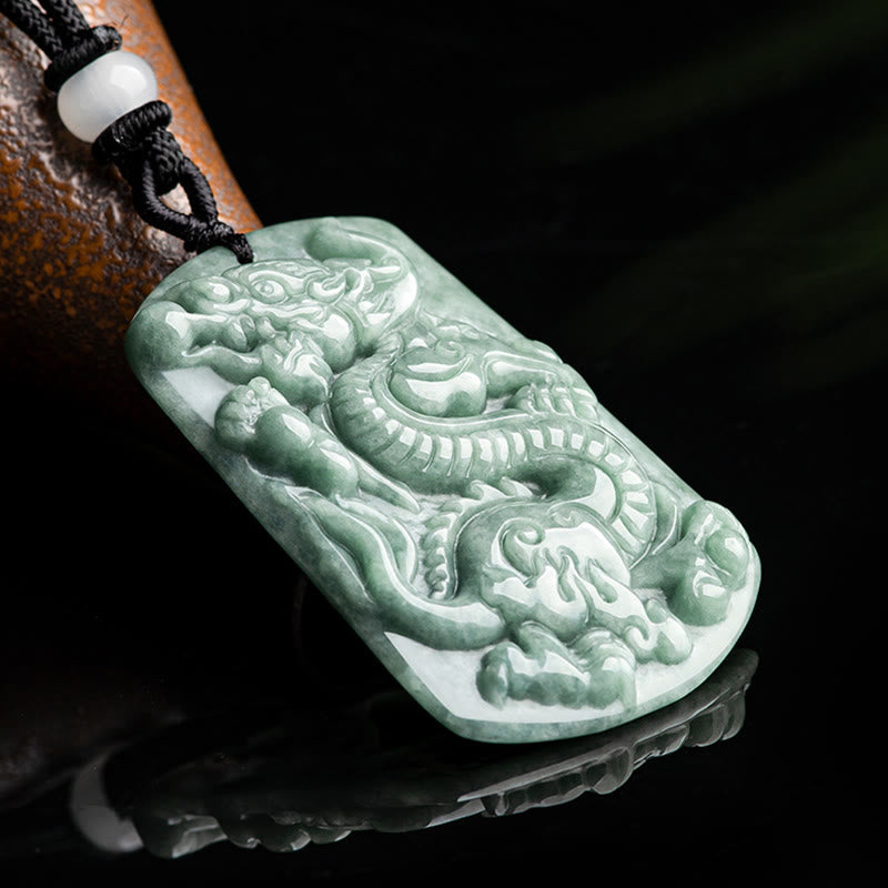 Kette Jade Drachen Amulett Tierkreis Erfolg grün