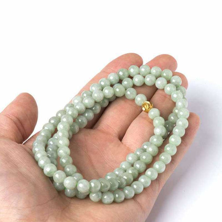 Mala 108 Perlen Jade Glück grüne facettierte Perlen Armband Hand